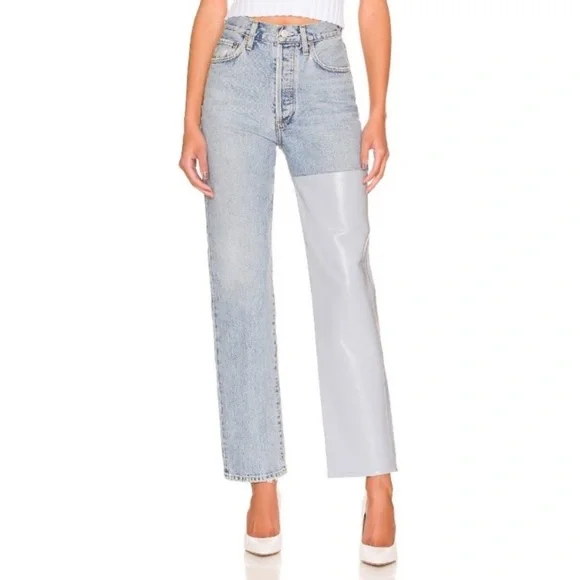 AGOLDE  90’s pinch waist pieced  jeans new with tags size 24 - Picture 5 of 13